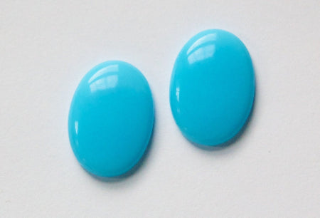 Vintage Opaque Light Blue Glass Cabochons 18x13mm cab578D