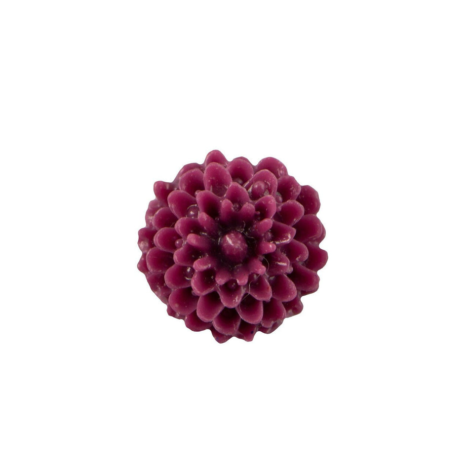 10mm Dark Purple Dahlia Flower Acrylic Cabochon (6)