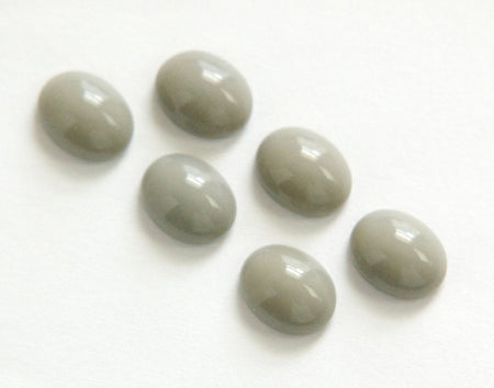 Vintage Opaque Gray Glass Cabochons 10x8mm cab576PP