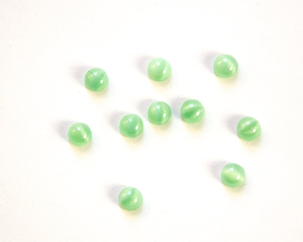Vintage Green Moonglow Glass Cabochons 5mm (12) cab840B