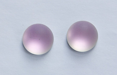 Glass Matte Light Pink Helio 15mm Cabochon (2) cab565A