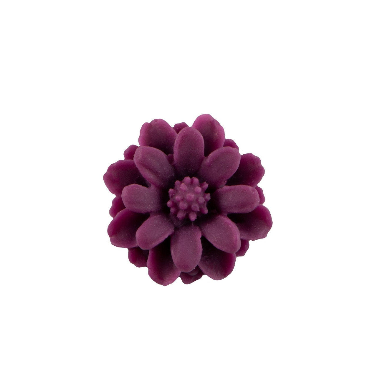 12mm Matte Dark Purple Flower Acrylic Cabochon (6)