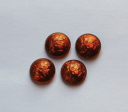 Vintage Metallic Golden Topaz Glass Cabochons 11mm (4) cab518B