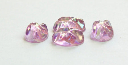 Vintage Light Purple AB Rippled Top Acrylic Cabochons 14x10mm cab577T