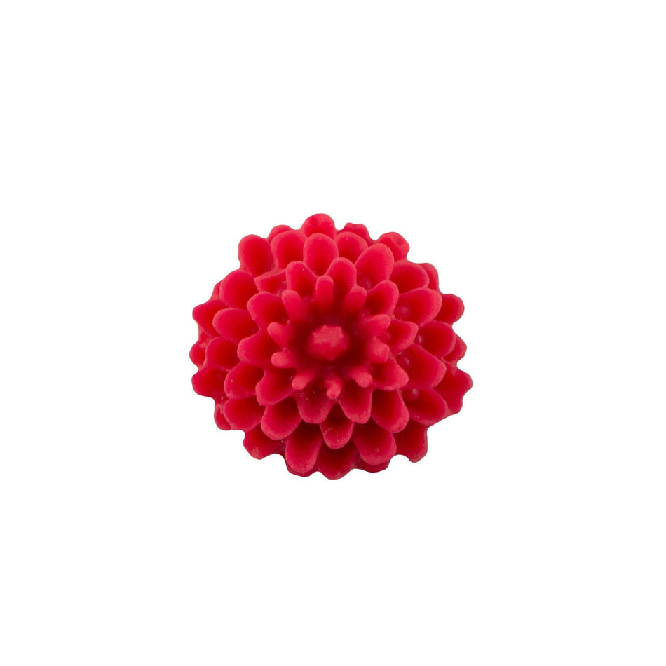 10mm Matte Raspberry Pink Dahlia Flower Acrylic Cabochon (6)