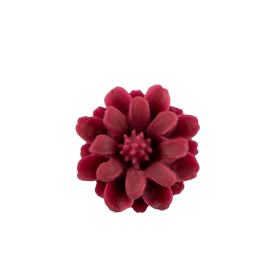 12mm Matte Burgundy Flower Acrylic Cabochon (6)