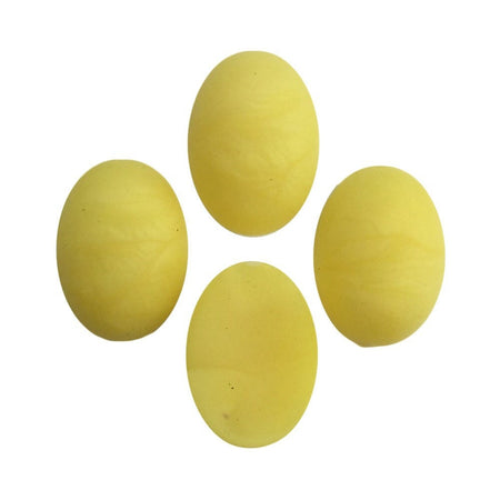 Vintage Matte Yellow Swirled Domed Cabochons Italy 18mm x 13mm (4) cab652H