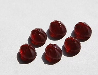 Vintage Matte Ruby Star Cabochons 8mm x 6mm cab575Z