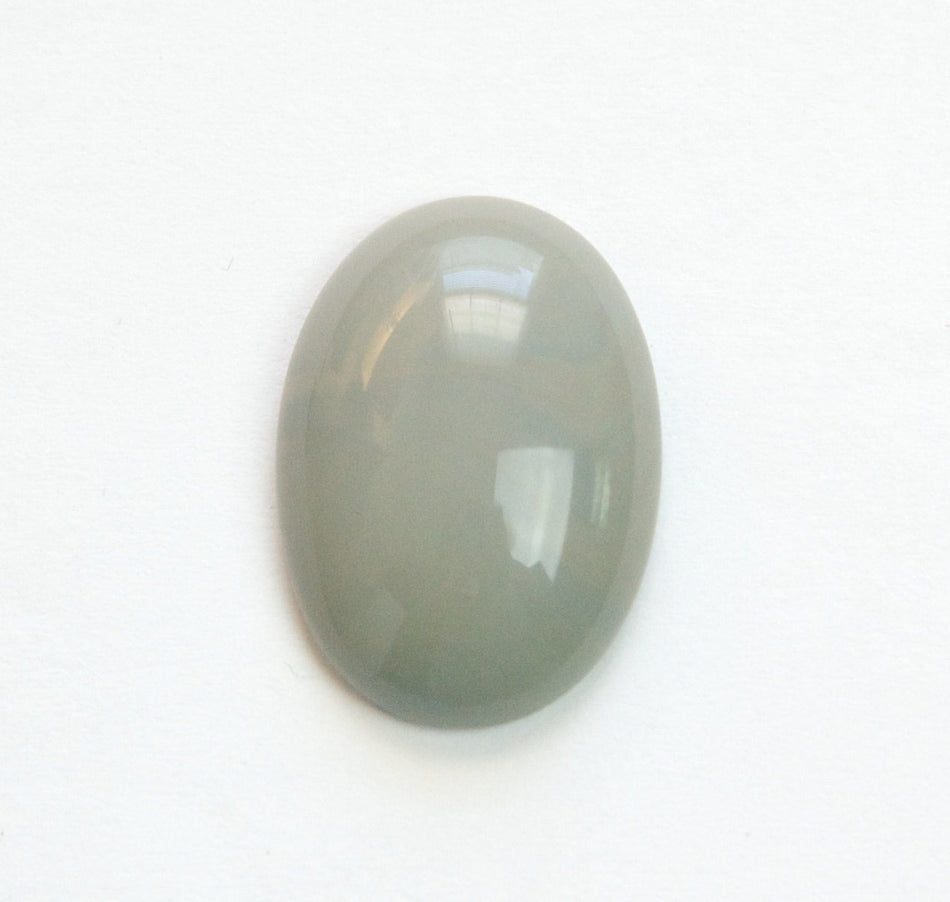 Vintage German Gray Glass Cabochons 25mm x 18mm (1) cab579T