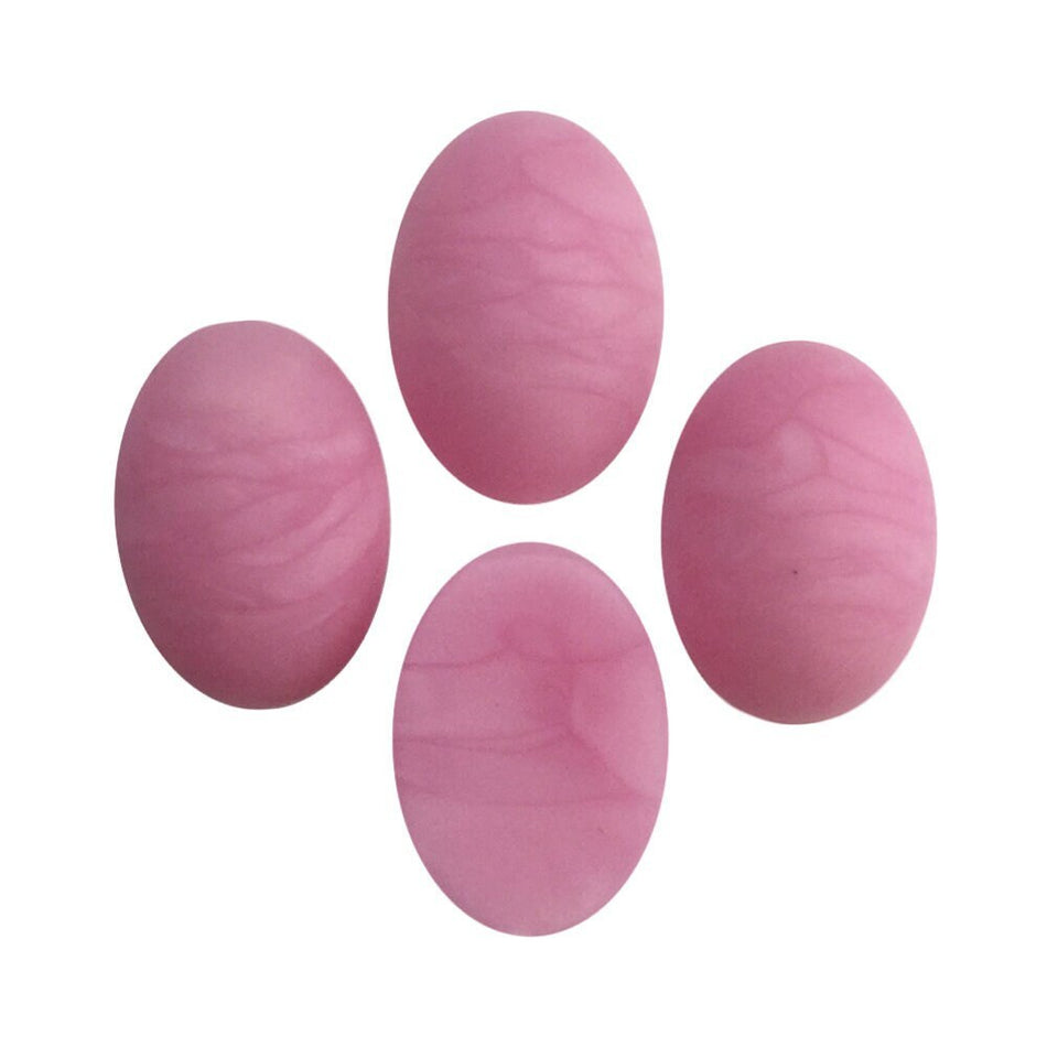 Vintage Matte Pink Swirled Domed Cabochons Italy 18mm x 13mm (4) cab652G