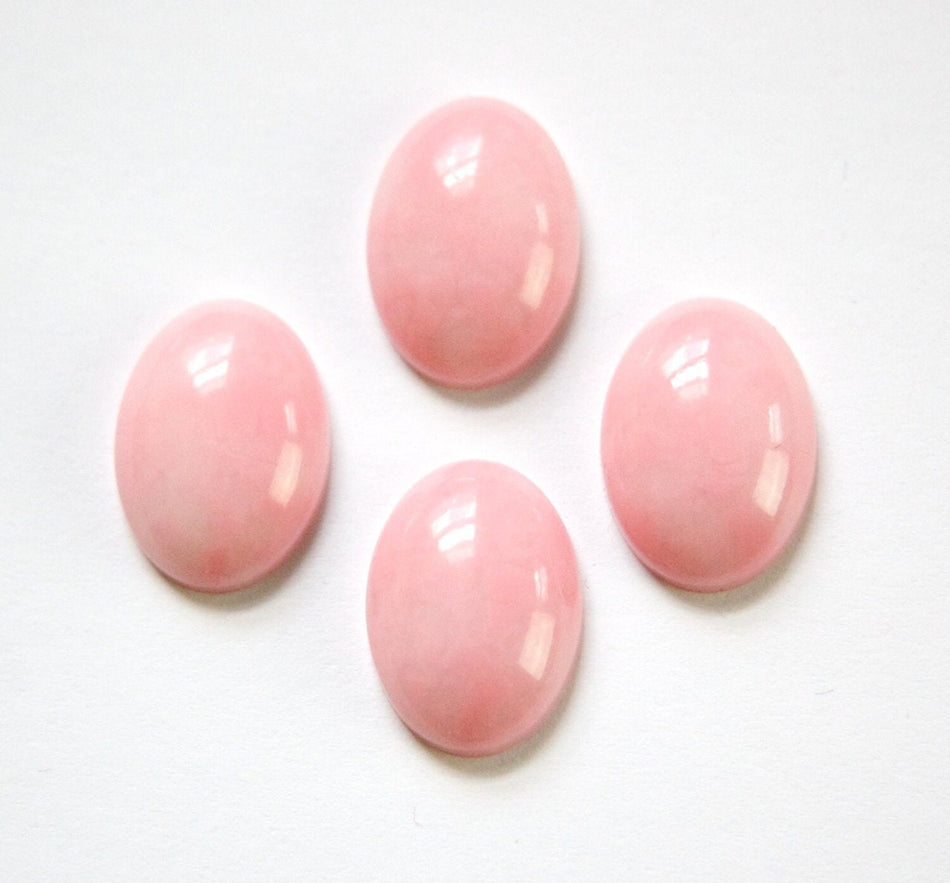 Vintage Pink Marbled Acrylic Cabochons 18X13mm (4) cab520A
