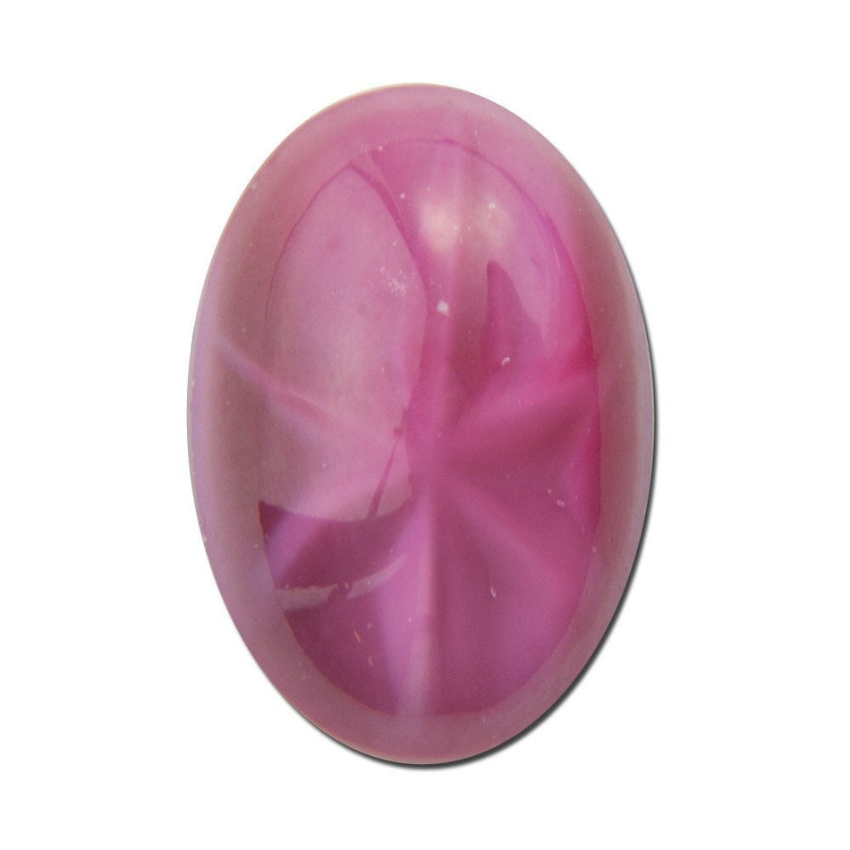 Vintage Rose Pink Moonglow Glass Star Cabochons 16x11mm (2) cab699D