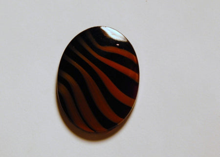 Vintage Orange and Purple Striped Zebra Cabochon 40mm x 30mm cab522A