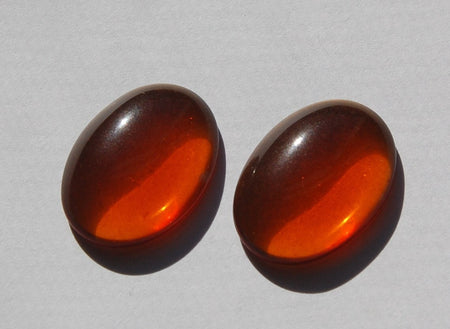 Vintage Topaz Glass Cabochons 25mm x 18mm (1) cab579L