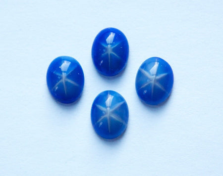 Vintage Opaque Blue Star Cabochons 10mm x 8mm cab575W