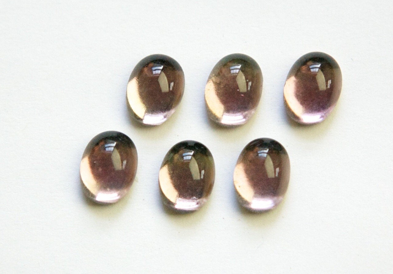 Vintage Light Amethyst Glass Cabochons 8mm X 6mm (8) cab575GG