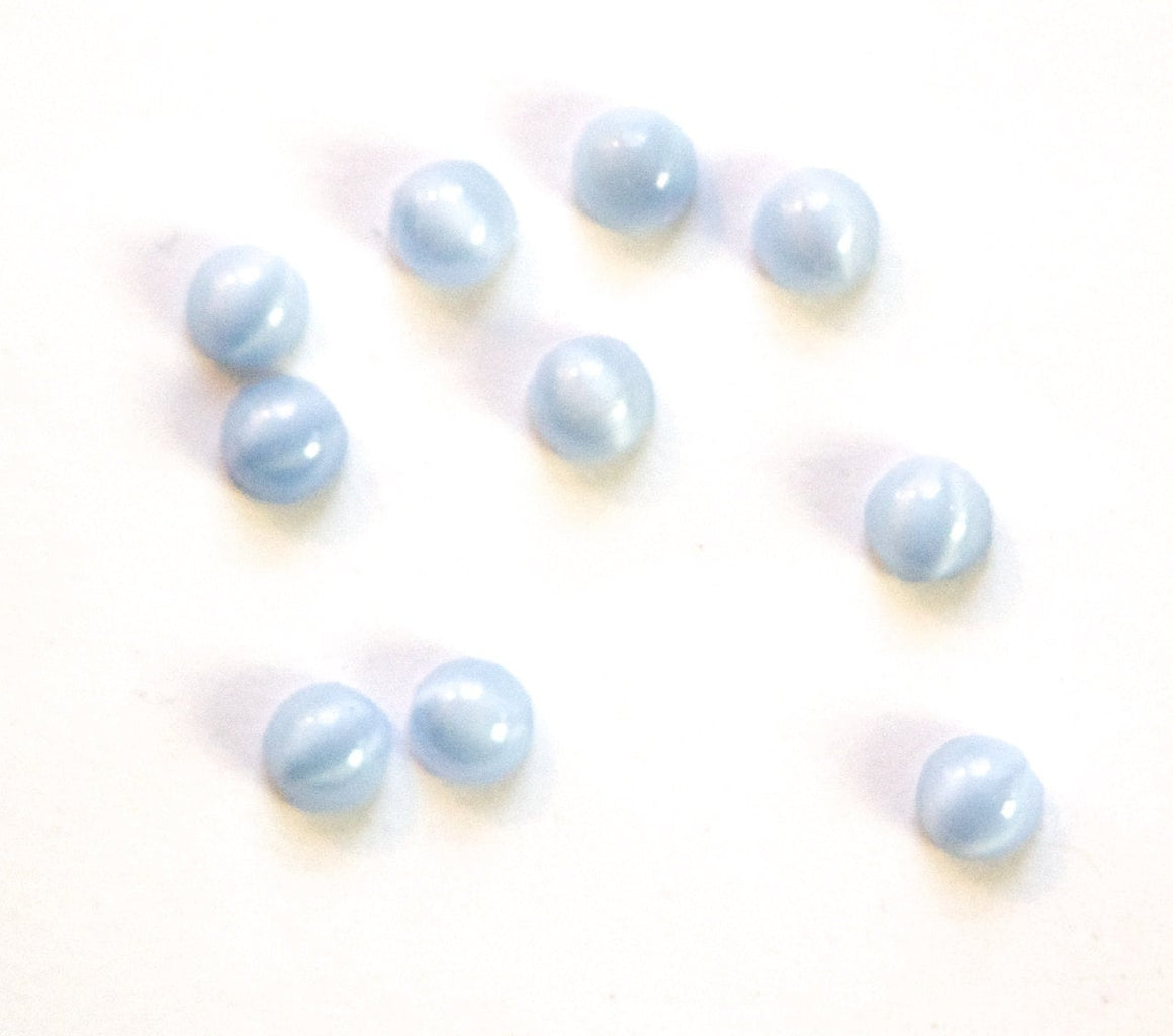 Vintage Light Blue Moonglow Glass Cabochons 5mm (12) cab840C