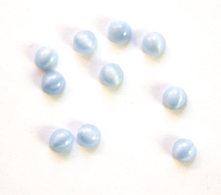Vintage Light Blue Moonglow Glass Cabochons 5mm (12) cab840C