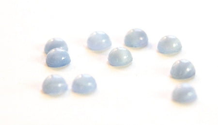 Vintage Light Blue Moonglow Glass Cabochons 5mm (12) cab840C