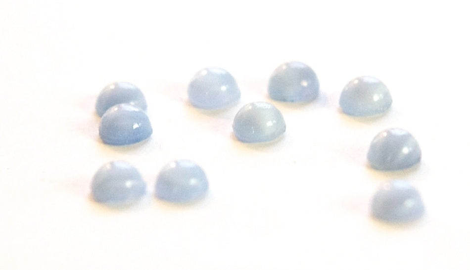 Vintage Light Blue Moonglow Glass Cabochons 5mm (12) cab840C