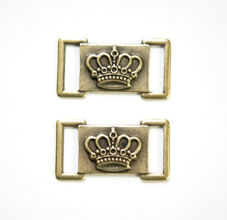 Brass Ox Crown Connector Link (6) mtl406A