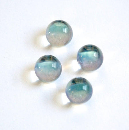 Crystal Helio Light Blue Clear Glass Ball Cabochon With Foil 10mm (4) cab357B