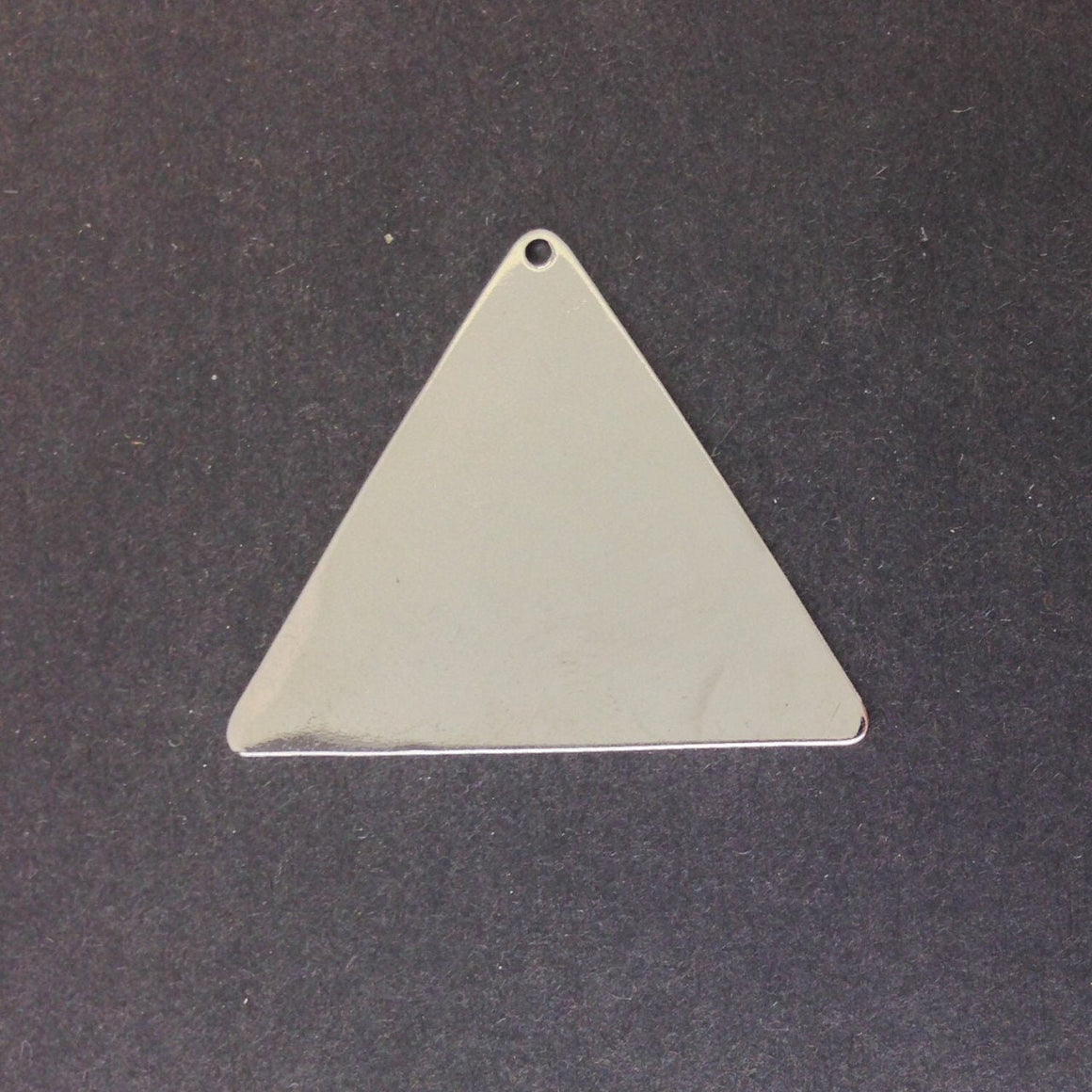 1 Hole Silver Plated Flat Geometric Triangle Pendant Charm (4) mtl145A