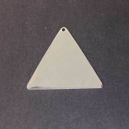 1 Hole Silver Plated Flat Geometric Triangle Pendant Charm (4) mtl145A