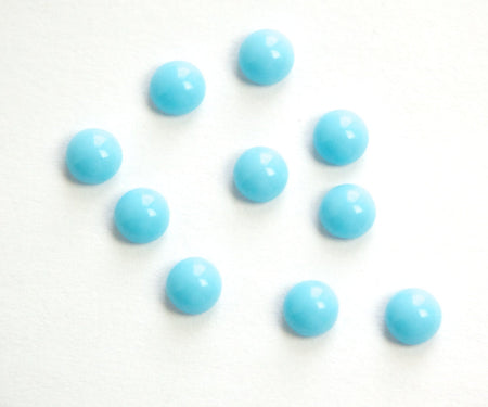 Vintage Turquoise Blue Glass Cabochons 5mm (12) cab840D