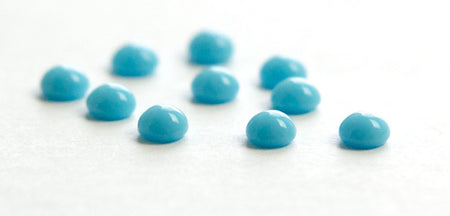 Vintage Turquoise Blue Glass Cabochons 5mm (12) cab840D