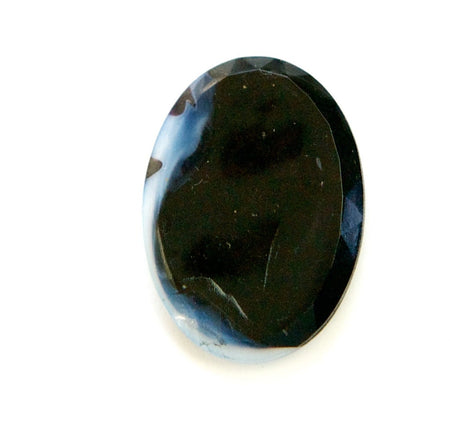 Vintage Black/Purple with White Glass Cabochons Germany 25x18mm (1) cab845B