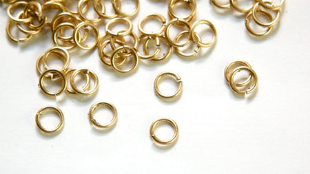 7mm OD Open Raw Brass Jump Rings 18 Gauge Made in the USA (100) fnd201A
