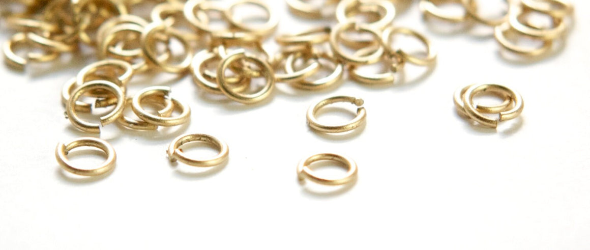 7mm OD Open Raw Brass Jump Rings 18 Gauge Made in the USA (100) fnd201A