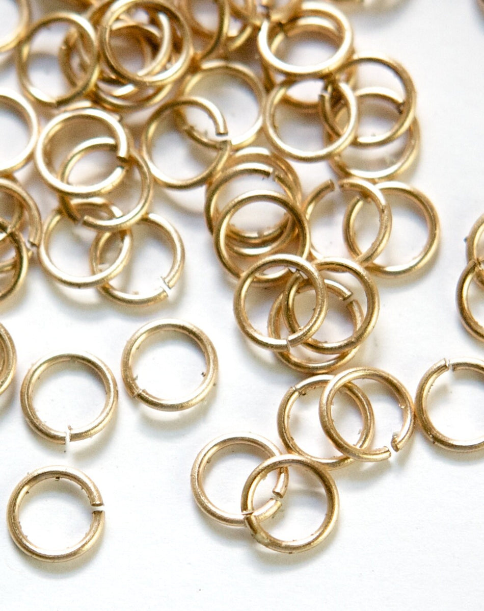 8mm OD Open Raw Brass Jump Rings 18 Gauge Made in the USA (100) fnd202A