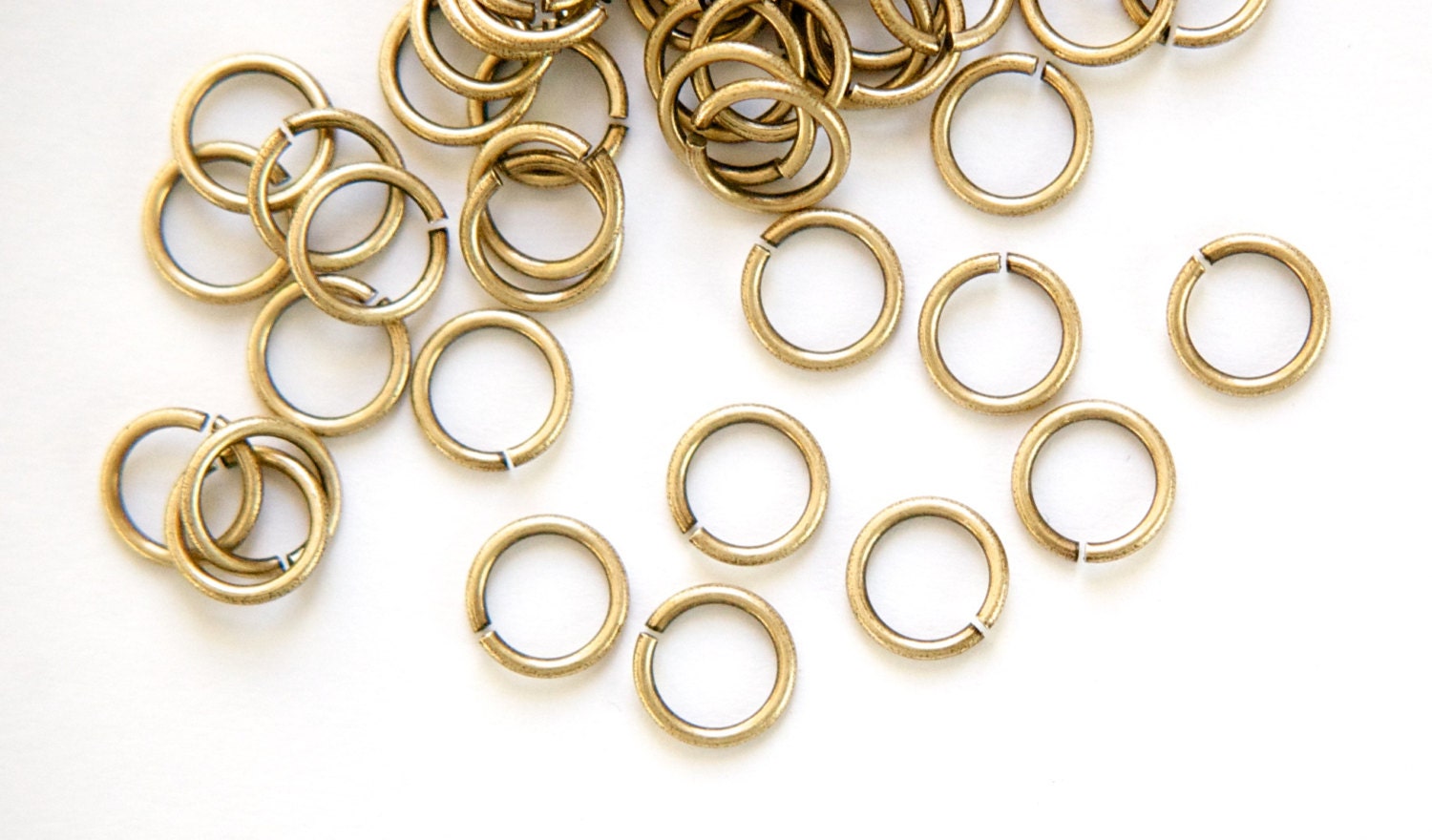 8mm OD Open Brass Ox Jump Rings 18 Gauge Made in the USA (100) fnd202B