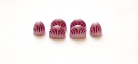 Vintage 2 Tone Purple Etched Top Acrylic Cabochons 8x6mm cab810B