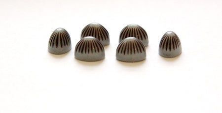 Vintage Grey Black Etched Top Acrylic Cabochons 8x6mm cab810F