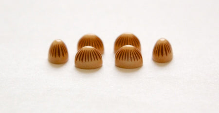 Vintage Brown Tan Etched Top Acrylic Cabochons 8x6mm cab810A