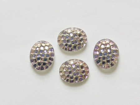 Purple Pink Blue Helio Snakeskin Bumpy Glass Cabochons 10x8mm (4) cab847A