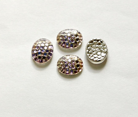 Purple Pink Blue Helio Snakeskin Bumpy Glass Cabochons 10x8mm (4) cab847A