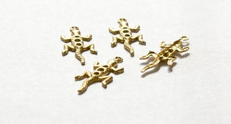 Raw Brass Lizard with Settings Findings Charms (8) chr111B