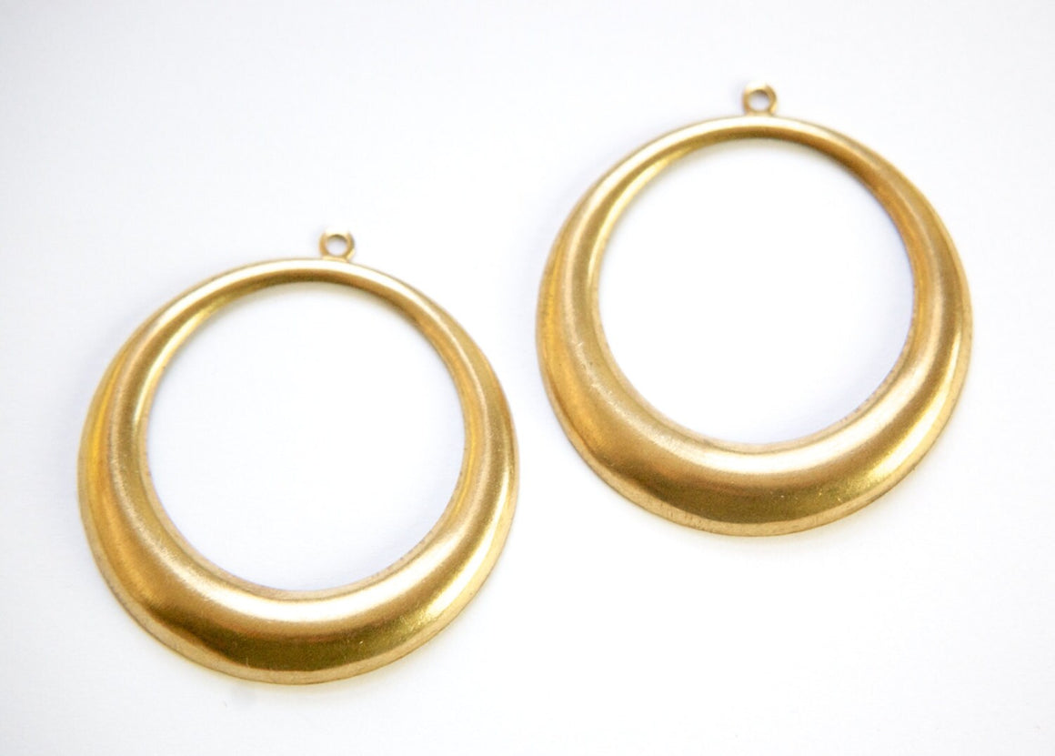 1 Loop Raw Brass Large Hoop Pendant Drop (4) mtl414B