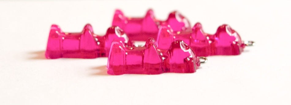 Fuchsia Gummi Bear Charms Drops (4) chr152F