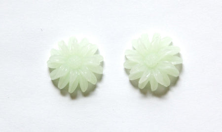 Pale Light Green Double Layered Acrylic Flower Cabochon (4) cab850B