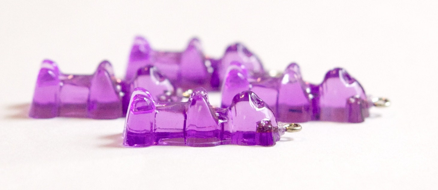 Grape Purple Gummi Bear Charms Drops (4) chr152M