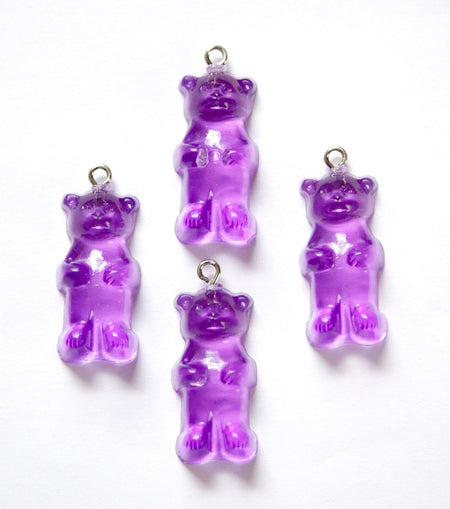 Grape Purple Gummi Bear Charms Drops (4) chr152M