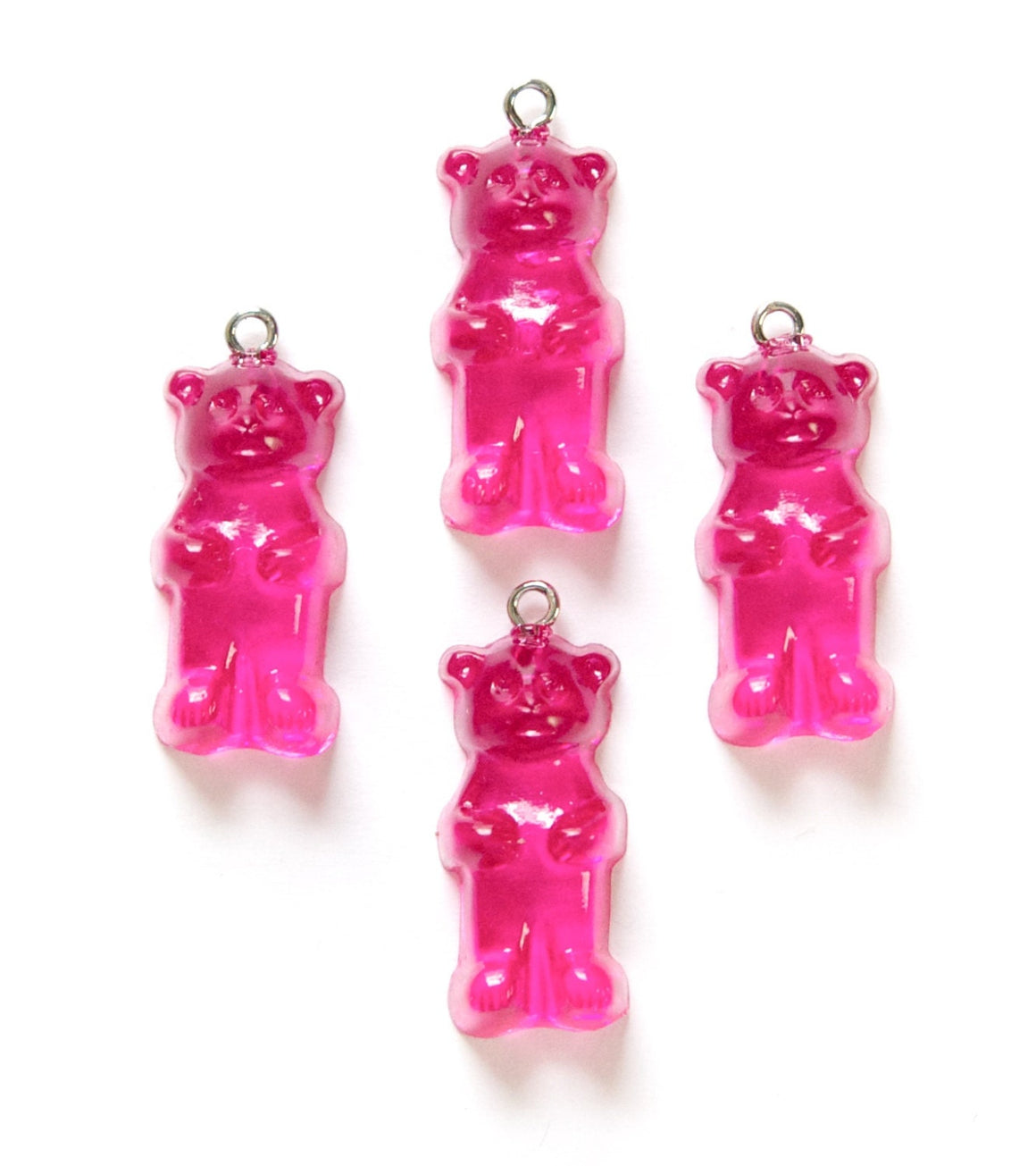 Fuchsia Gummi Bear Charms Drops (4) chr152F