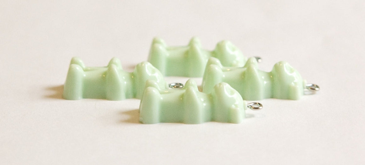 Opaque Mint Green Gummi Bear Charms Drops (4) chr152L