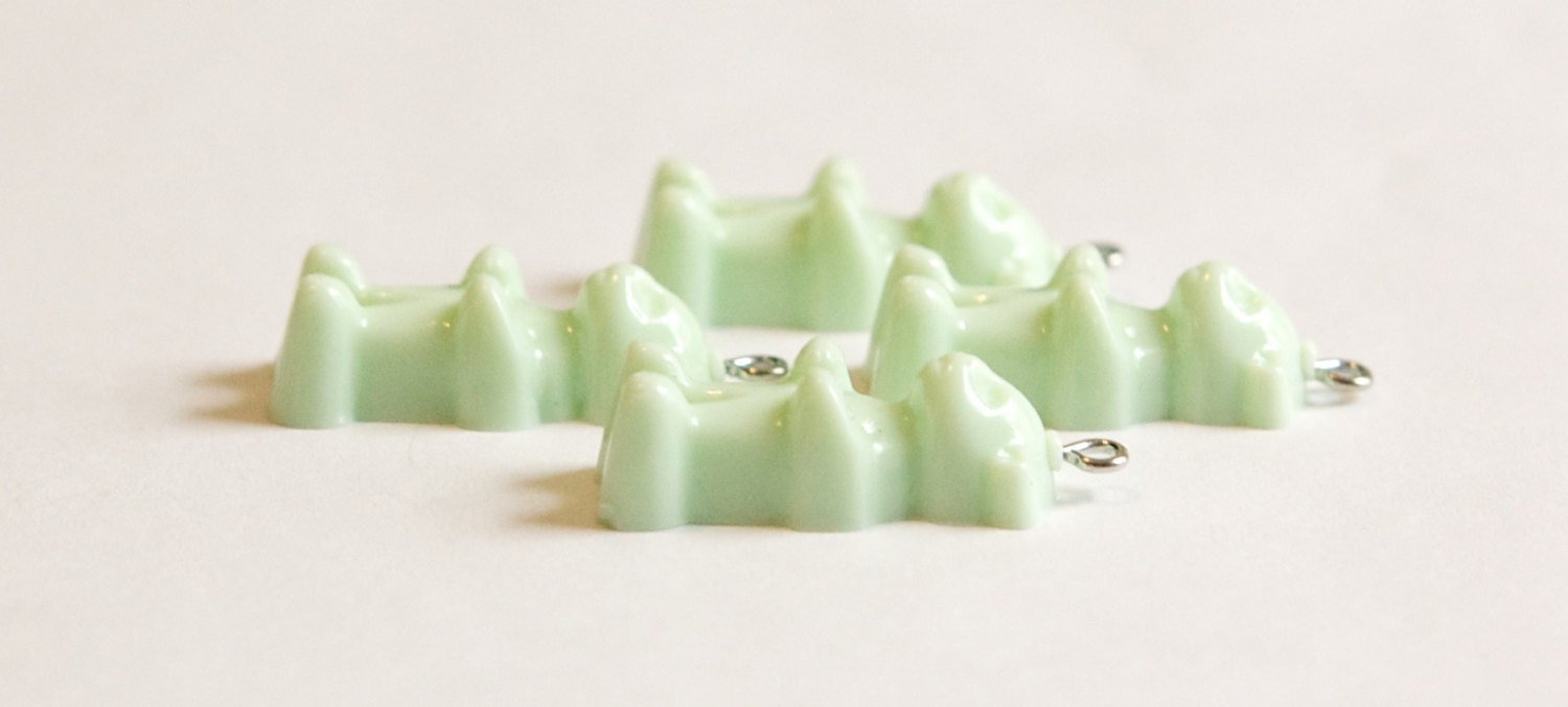 Opaque Mint Green Gummi Bear Charms Drops (4) chr152L