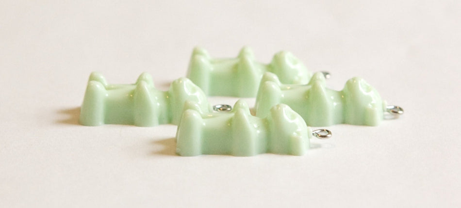 Opaque Mint Green Gummi Bear Charms Drops (4) chr152L